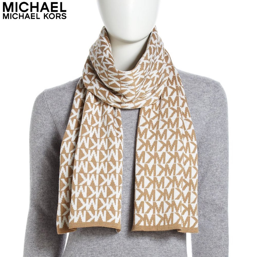 MICHAEL Michael Kors - Logo Scarf (CAMEL/CREAM)